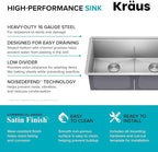 KRAUS Kore 33-Inch Undermount Workstation 16 Gauge Double Bowl Stainless Steel - Image 7