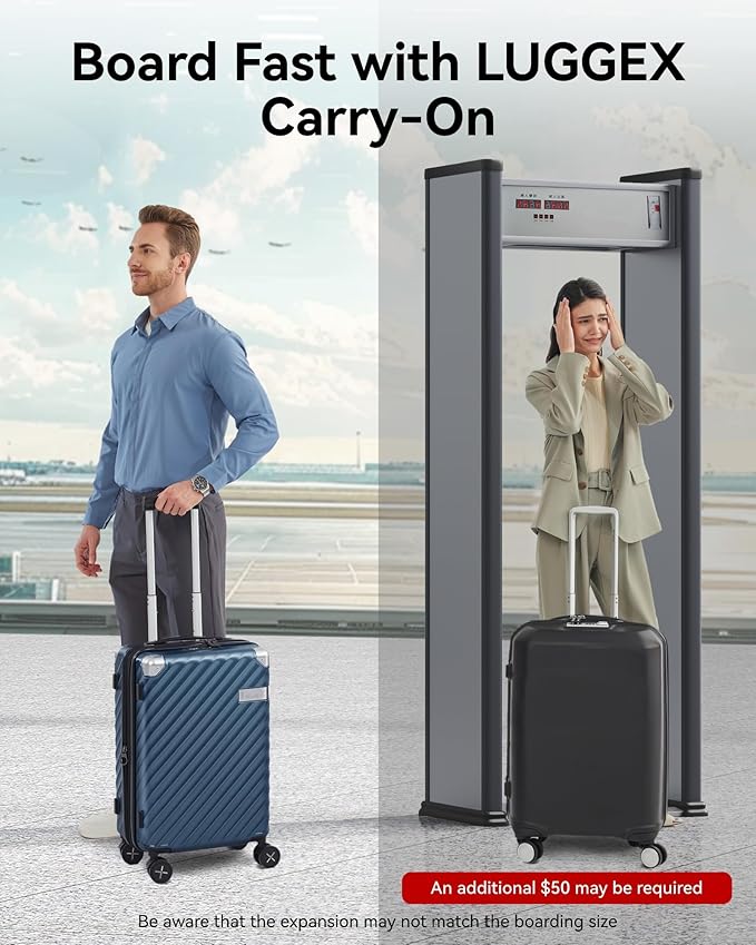 LUGGEX Luggage with Spinner Wheels, Polycarbonate Expandable Hard Shell Suitcase - Image 2