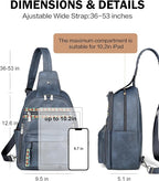 FADEON Large Sling Bag for Women, Leather Crossbody Purse Designer Anti Theft - Image 5