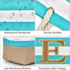 Becokan Beach Bag Initial Beach Tote - Image 2