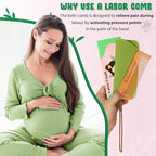 Arrozon Rectangular Labor Comb - Birthing and Delivery Essential for Pregnancy, Wooden Birth Gift for New Moms