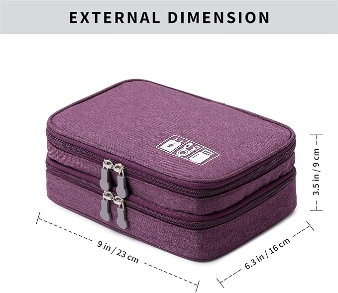 MIRLEWAIY Travel Electronics Organizer Soft Case Small Electronic Accessories - Image 2