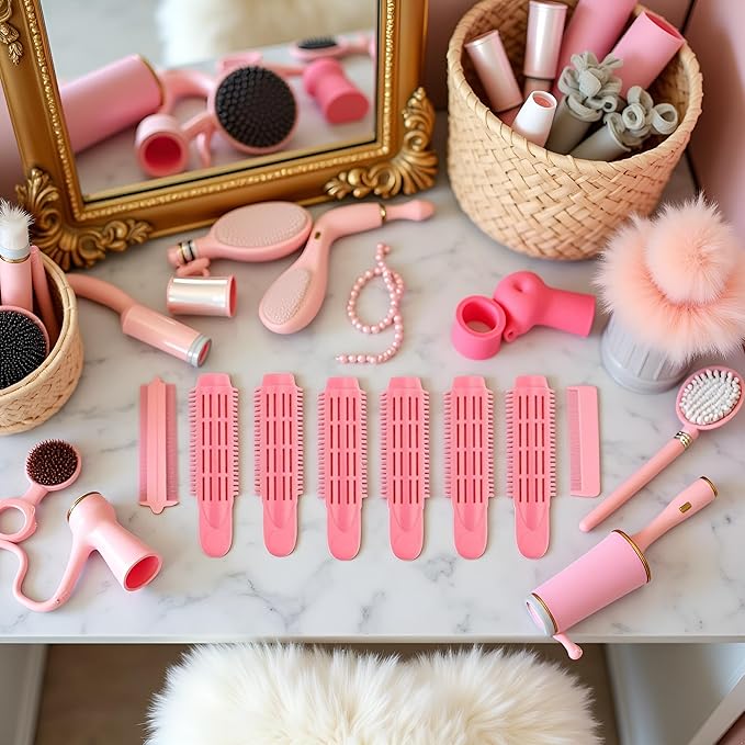 5Pcs Pink Volumizing Hair Root Clip Natural Fluffy Hair Root Clip, Volume Hair Curler Clip Diy Curler Fluffy Clamps Rollers Hair, Hair Rollers, Styling Tools and Appliances for Women
