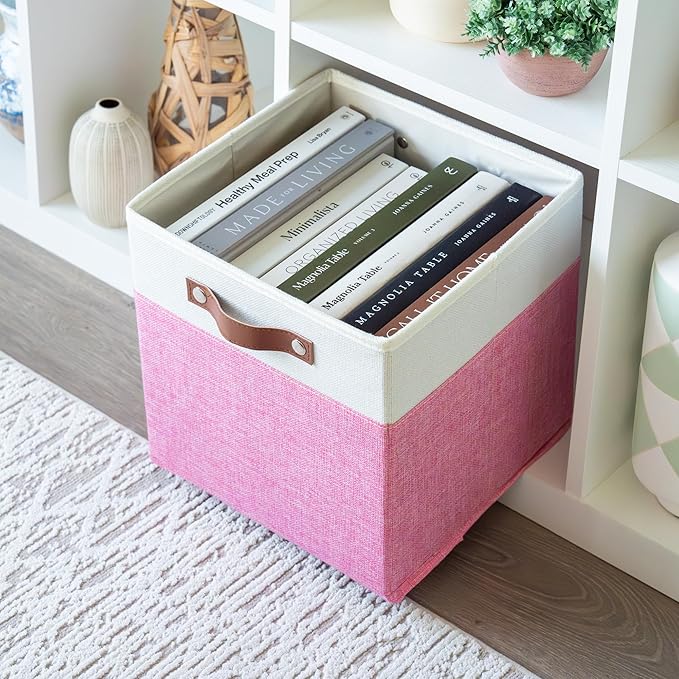 OrganiHaus 11x11 Fabric Cubes Storage Bins Set of 4, Foldable Collapsible - Image 5
