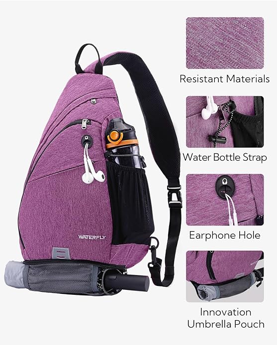 WATERFLY Large Crossbody Sling Bag: Over Shoulder Backpack Daypack Casual Cross - Image 4