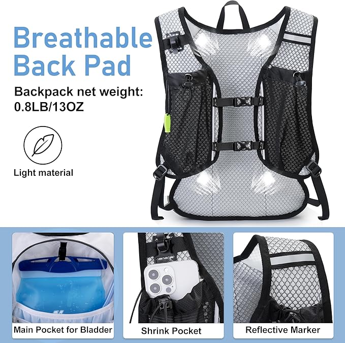 Lightweight Hydration Backpack, Running Backpack - Image 3