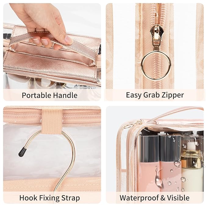CUBETASTIC Clear Toiletry Bag for Women, Small Travel Bag - Image 4