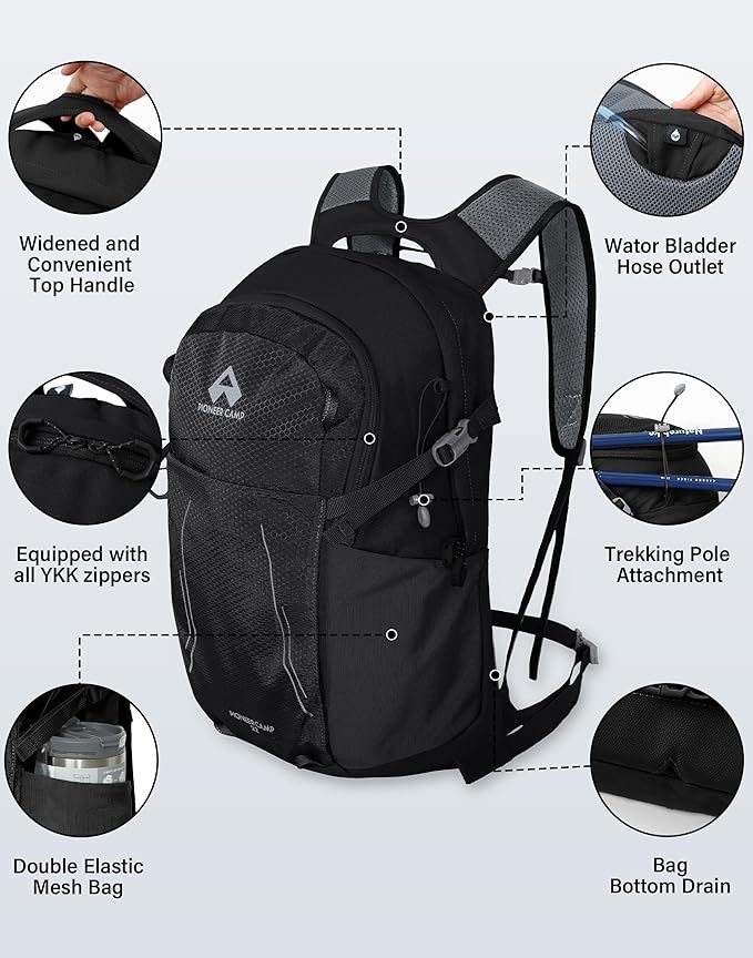Pioneer Camp Hiking Backpack 22L Small Hiking Hydration Gear Lightweight - Image 5
