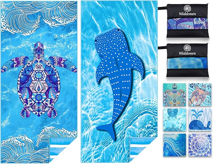 Microfiber Thin Lightweight Beach Towel Sand Free Quick Dry Absorbent Compact by WIDDONEN
