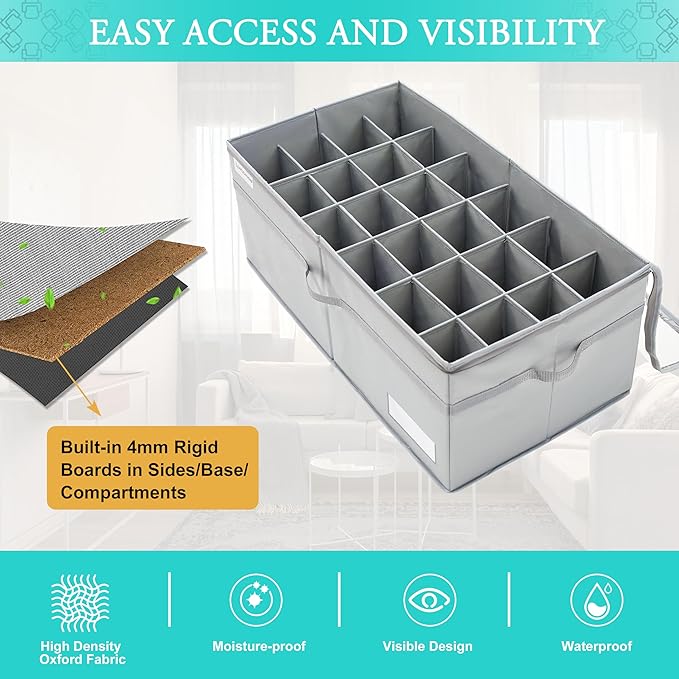 LUVHOMEE Shoe Organizer for Closet, Fits 24 Pairs, Large Shoe Box Storage - Image 4