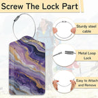 3 Pack PU Leahter Abstract Marble Liquild Luggage Tag - Image 2