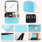 Travel Makeup Bag with LED Mirror – Waterproof Cosmetic Train Case with - Image 3