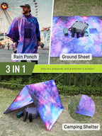 SaphiRose Extra Thick Hooded Rain Poncho Double Layer Waterproof Raincoat Jacket - Image 2