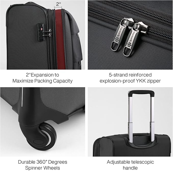 Hanke 24 Inch Expandable Luggage Large Suitcases - Image 3