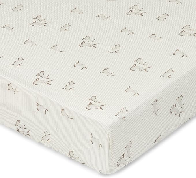Crane Baby 100% Organic Cotton Gender Neutral Animal Nursery Bedding, Fitted by CraneBaby