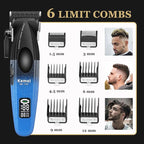 KEMEI 1670 Professional Hair Clippers for Men, Cordless Barber Clipper with LED Display, 9000 RPM Clippers for Hair Cutting with Charging Base