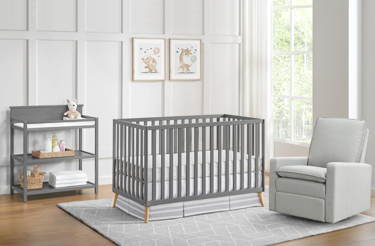 Cozy Nest Convertible Island Crib (Dove Gray/Natural)