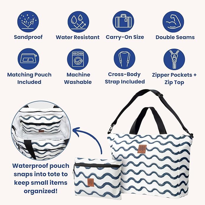 Large Beach Tote Bag for Women – Foldable & Packable Travel Bag - Image 3