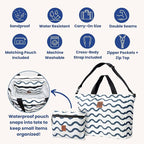 Large Beach Tote Bag for Women – Foldable & Packable Travel Bag - Image 3