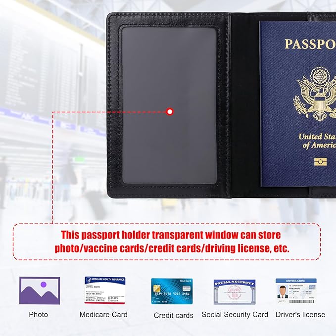 TIGARI Passport Holder for Travel Women Men, PU Leather Passport Wallet Cover - Image 3