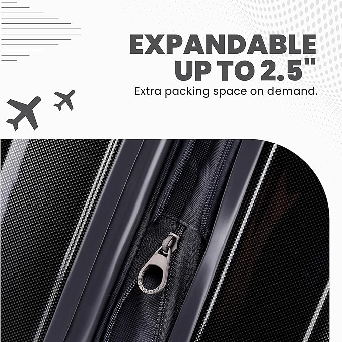 Spyder Rails 25 Inch Expandable Hardside Upright Suitcase - Image 6