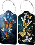 2 Pack Butterflies Luggage Tags by EOBKLAX