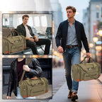 Men'S Duffle Bag For Travel, Expandable Canvas Duffel Bags Overnight Weekend - Image 2