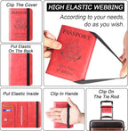 Passport Holder Cover Wallet Travel Essentials Leather Rfid Blocking Case - Image 3