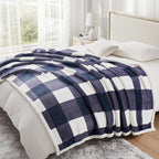 PU MEI Sherpa Blanket Fleece Throw Blanket Twin Plaid Thick Bed Blanket - Image 4