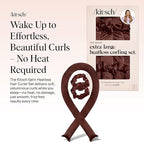 Kitsch XL Satin Heatless Hair Curler Set - Heatless Curls for an Overnight Blowout, Comfortable Hair Curlers to Sleep In for Frizz-Free, No Heat Damage Styling, Jumbo Curling Rod Headband - Chocolate