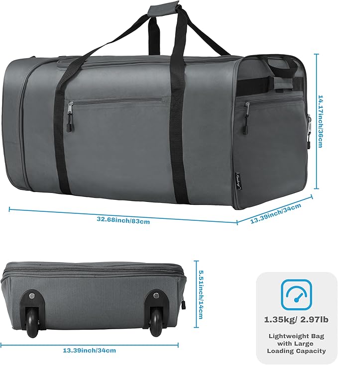 Finnhomy 100L Foldable Rolling Duffel Bag - Image 2