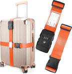 Luggage Straps, 2 Pack Adjustable Heavy Duty Cross Suitcase Straps by LUCKLISA
