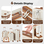Luggage Set with PC+ABS Hardshell TSA Lock Spinner Wheels Carry on Lightweight - Image 6