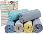 HILLFAIR Cotton Turkish Beach Towels- Lightweight Sand Free Peshtemal Hammam by HILLFAIR