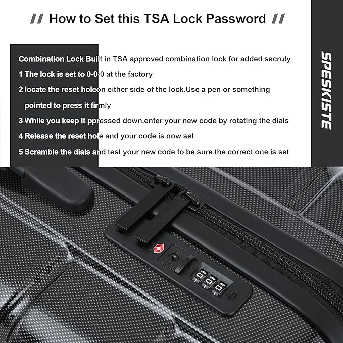 3 Piece Luggage Set, Hardshell Luggage Sets - Image 3