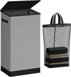 SOLEDI Laundry Hamper with Lid 100L Large & Tall Collapsible Laundry Basket by SOLEDI
