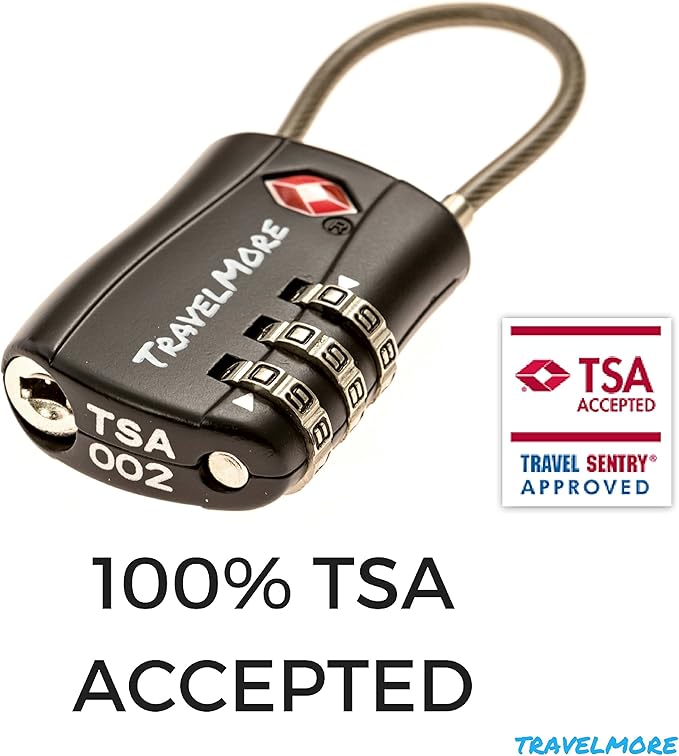 2 Pack TSA Approved Travel Combination Cable Luggage Locks - Image 3