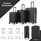 3 Piece Luggage Set, Hardshell Luggage Sets - Image 5