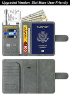 Airtag Passport Holder Cover Wallet Travel Essentials Leather Rfid Blocking - Image 2