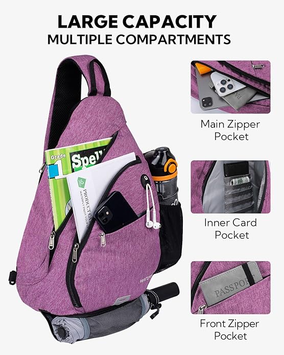 WATERFLY Large Crossbody Sling Bag: Over Shoulder Backpack Daypack Casual Cross - Image 3