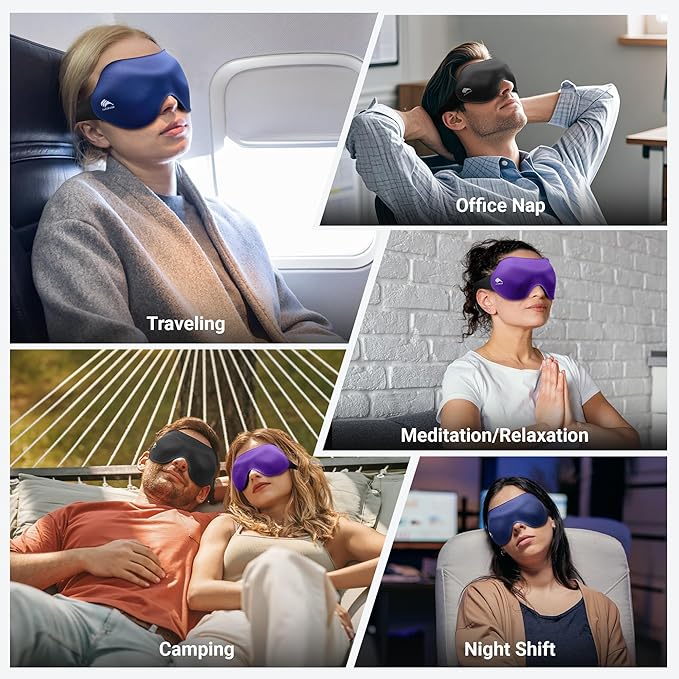 100% Blackout Eye Masks for Sleep: 3D Contoured Zero Eye Pressure Sleeping Mask - Image 8