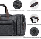Canvas Expandable Duffle Bag for Men Traveling, Luggage Travel Bag Weekender - Image 7