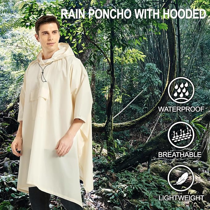 salamra Hooded Rain Poncho Waterproof Raincoat Jacket - Image 3