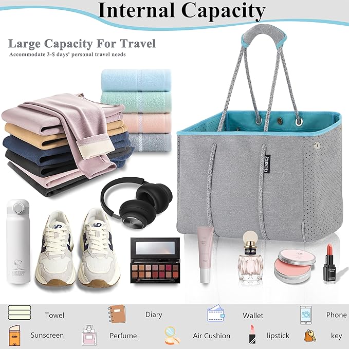QOGiR Neoprene Multipurpose Beach Bag Tote - Image 4