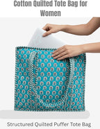 Cotton Quilted Tote Bag for Women – Large Beach & Travel Tote - Image 4