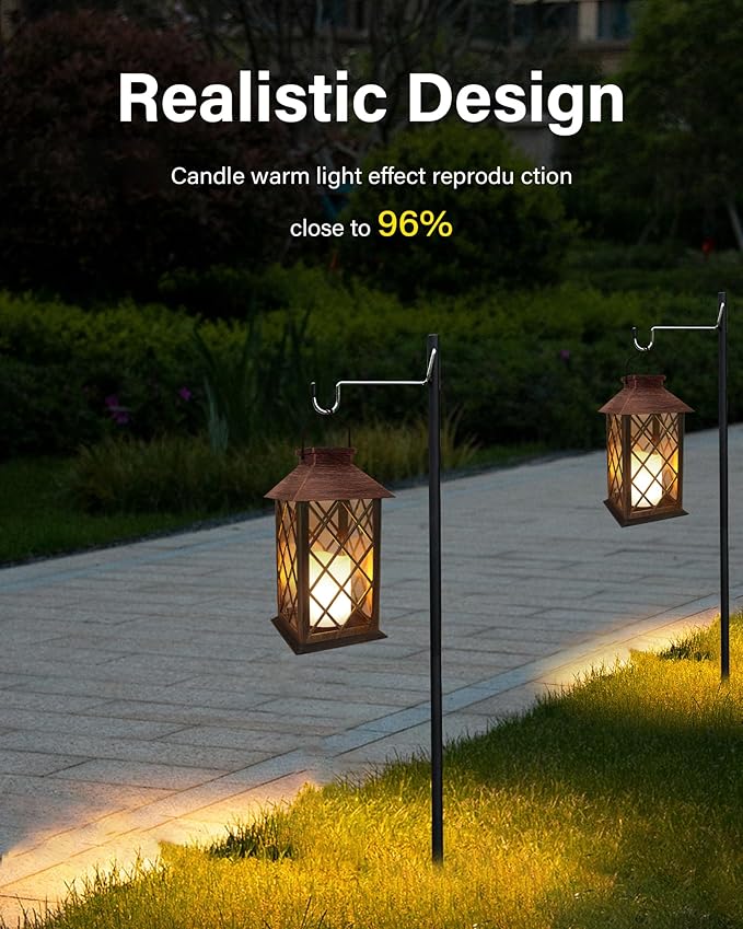 SHYMERY Solar Lanterns, Hanging Outdoor Lantern - Image 4
