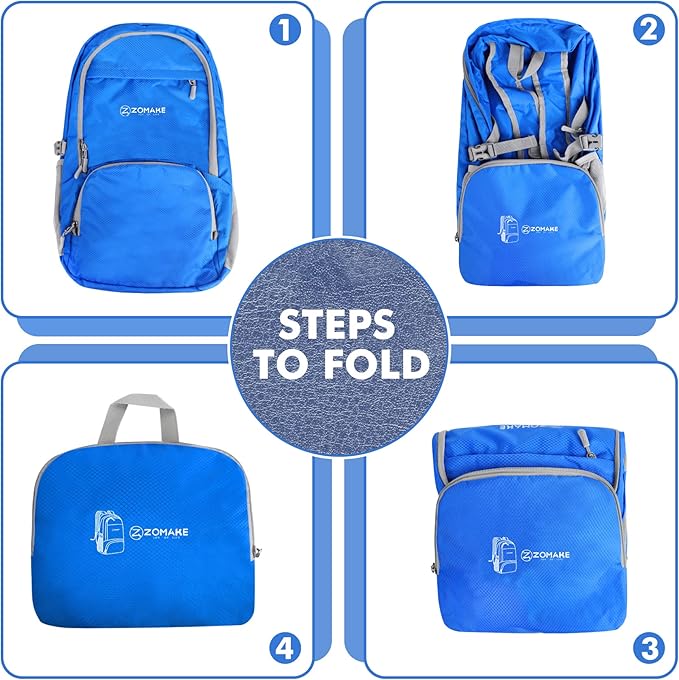 ZOMAKE Lightweight Packable Backpack 30L, Foldable Hiking Backpacks Water - Image 6
