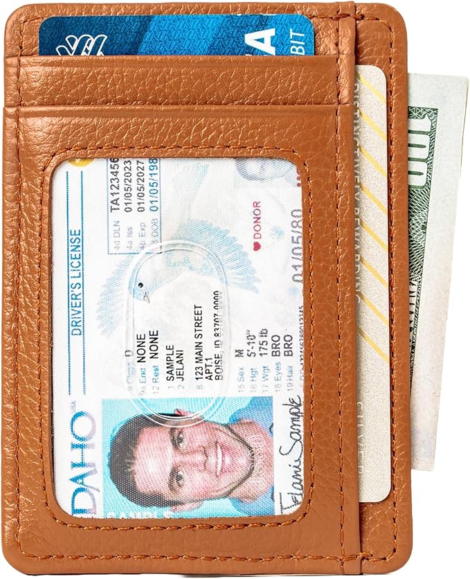 KARAKORAM Vertical Handcrafted Premium Leather Front Pocket Credit Card Holder - Image 3