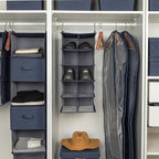 Household Essentials Hanging Cotton Blend and Plastic Closet Shoe Organizer - Image 4
