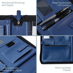 POPRUN Portfolio Binder with Zipper, Leather Padfolio Document Organizer with - Image 6